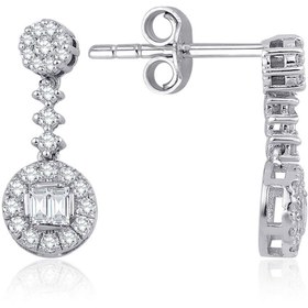 Resim Sembol Gold 0.35 Ct. Pırlanta Baget Küpe 
