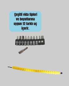 Resim 12 Parça Akrobat Bits Seti Çok Amaçlı Vidalama Dayanıklı Çelik 