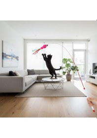 Resim Runaway Balıklı Kedi Oyun Oltası 90 Cm Esnek Ve İnteraktif 