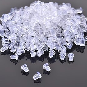 Resim 50/100 adet Küpe Geri Takımları Kulaklık Geri Aksesuarları DIY El Yapımı Aksesuarlar 