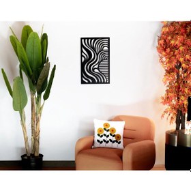 Resim Dikey Dalgalı Metal Duvar Tablosu Salon Dekorasyonu 
