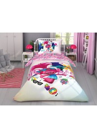 Resim Taç Lisanslı Nevresim Takımı Trolls Color Party Tek Kişilik 