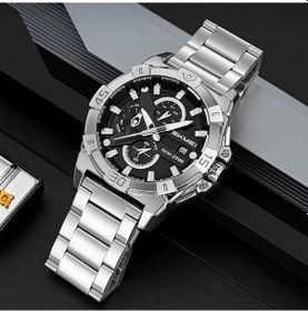 Resim Prestigegoods Skmeı 2399 Üç Gözlü 6 Pimli Çelik Bant Kuvars Erkek İş Günlük Altın Kahverengi Saat Kahverengi 