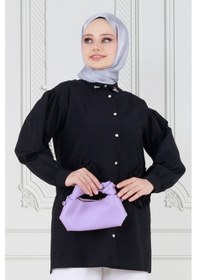 Resim Sevitli Önü Gül Detaylı Tunik-siyah-3629-siyah Siyah 