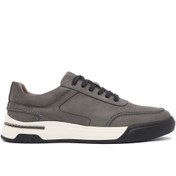 Resim Derimod Erkek Gri Bağcıklı Kalın Tabanlı Nubuk Deri Sneaker 25SFD6110V3 