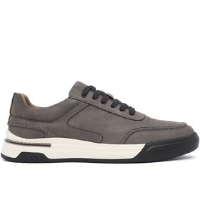 Resim Derimod Erkek Gri Bağcıklı Kalın Tabanlı Nubuk Deri Sneaker 25SFD6110V3 