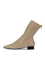 Resim Bueno Shoes Bej Deri Kadın Topuklu Bot 01wr3011 