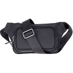 Resim BloomBag Noir Black Hakiki Deri Crossbody Belt Bag 