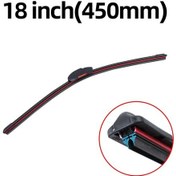 Resim 18 İnç 450mm -araba Silecek Lastikleri Evrensel Çerçevesiz Braketsiz Araba Yumuşak Çift Kauçuk Şerit Ön Cam Bıçağı Ön Cam Silecekleri Aksesuarları 