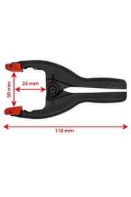 Resim Badem10 Yaylı Kıskaç Mandal Pro El Tip İşkence Siyah Klips Hobi 30 mm 2 ADET 