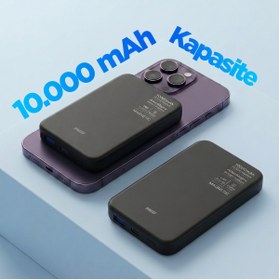 Resim Phixi Force PW35 MagSafe Powerbank 10000mAh 22.5W Hızlı Şarj 