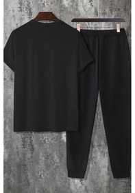 Resim Unisex Boğa Baskılı Eşofman Takımı Siyah 