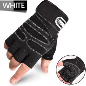 Resim Liangduo Shop Beyaz-Siyah Tarzı Xl Boyutu Spor Salonu Eldiveni Spor Ağırlık Kaldırma Eldiveni (Yurt Dışından) 