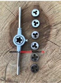 Resim Mert Kollu Pafta Seti Metrik Civataya Diş Açma Seti 8Pcs 