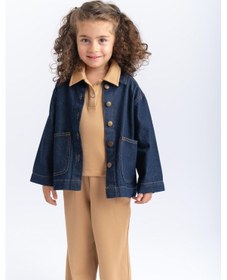 Resim Oliven The Kid Oliventhekid Unisex Cepli Koyu Yıkama Kot Ceket Mavi Mavi 