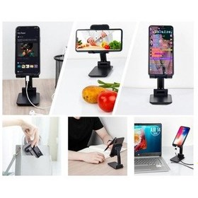 Resim Abatech W20 Masaüstü Telefon Tablet Tutucu Stand Siyah 
