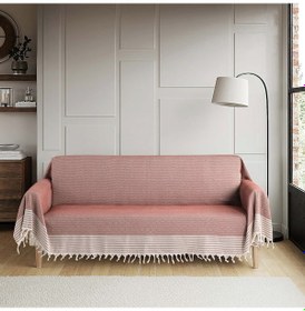 Resim Buldan Işi Kolları Örten Tekli Ve Üçlü Pamuk Dokuma Çekyat Koltuk Örtüsü Takımı 3-3-1-1 Kiremit 