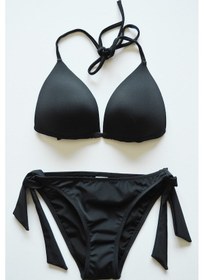 Resim Beria Kadın Üçgen Yarım Dolgulu Siyah Bikini Takımı Siyah 