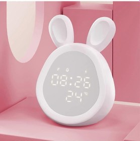 Resim Çocuklar İçin Sevimli Tavşan Çalar Saat, Çalar Saat, Gece Lambası, Uyku Eğitmeni, Doğum Günü Hediyesi. Beyaz Diğer 