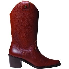 Resim Camel Bot Kadın Ubeda Toni Pons Leather Cowboy Ankle Boots Wıth Heel kahverengi 