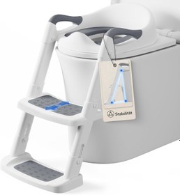 Resim Çocuk Klozet Adaptörü Merdivenli, PU Pedli, Kaymaz, 1-7 Yaş, 38-47 cm Uyumlu 