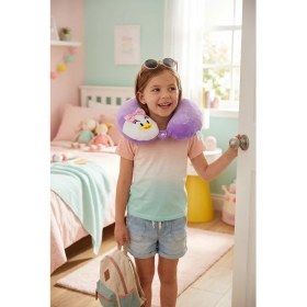 Resim Hey Bee NK12005-P Hayvanlı Ortopedik Eğlenceli Çocuk Seyahat Visco Boyun Yastığı 