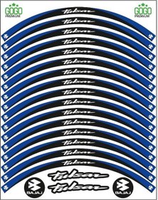 Resim Bajaj Pulsar Mavi Siyah Reflektörlü Jant Şeridi N11.55810 