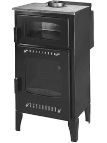 Resim Geniş Camlı Odun Ve Pelet Şömine Sobası - 8 Kw, Fırınlı, Ayarlanabilir Isı Teknolojisi, Eko Model 