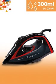 Resim GoldStar ST7601K 2400 Watt Seramik Tabanlı 170 gr Etkili Şok Buharlı Ütü Kırmızı 