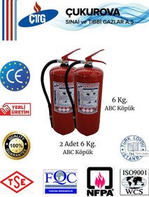 Resim CTG Yangın Söndürme Tüpü/6 Kg ABC KÖPÜK /Askı Aparatı/Fosfor Levha/Ev,Ofis,Otel,Hastane,Okul 