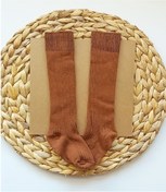 Resim Asa Bebek Çocuk Kız Erkek Bebek Düz Fitilli Tarçın Diz Altı Çorap Unisex Bebek Çorapları 