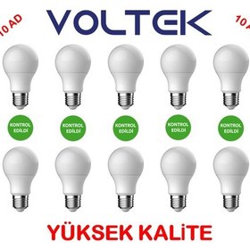 Resim 9 W LED AMPUL - 10'LU PAKET - VOLTEK - YÜKSEK KALİTE 