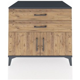 Resim Kronos Şifonyer Tek Raflı 2 Çekmeceli 2 Kapaklı 88x59x80 Antr... Antrasit 