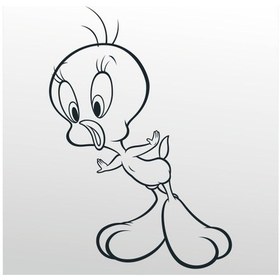 Resim Folyo Sticker Tweety 40cm Uzunluk Siyah 