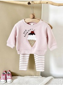 Resim Bear&ushki Çocuk Eşofman Takımı: Sweatshirt Ve Tayt 485768808 Tozlu Pembe 
