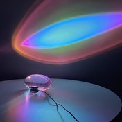 Resim 1 adet USB Bağlantı Noktası Lamba Işık Aparatı LED Melek Gözleri Projeksiyon Lambası - 4 renkli filmlerle değişen gece lambası projektörü ile ortam etkisi verilir, yatak odası, ofis, ev dekorasyonu için uygundur - Yumuşak ışıkla rahat bir atmosfer yaratır, dinlenme ve uyku için mükemmeldir 