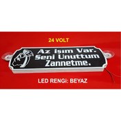 Resim pozantiaksesuardunyasi TIR-KAMYON CAM ÖNÜ AZRAİL YAZI TABELASI 24 VOLT- 35 X12 CM. LED RENGİ BEYAZ 