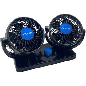 Resim 12v Vantilatör Çift Fanlı Torpido Üstü 