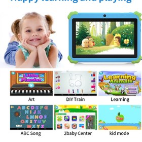 Resim Dynego Çocuk Tableti 7 İnç İps Kameralı Çocuk Oyun Tableti Darbelere Dayanıklı Öğretim Eğitim Android 