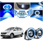 Resim STS Oto Aksesuar Dacia Lodgy Uyumlu, Universal Mercekli LED Angel Sis Farı, 76MM Buz Mavi Renk 