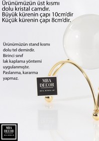 Resim mba decor metal bending art 2'li ( Ikili ) Gold Kristal Içi Dolu Cam Küre Paslanmaz Masaüstü Sehpa Ofis Ev Dekorasyon Ahtapot 