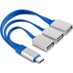 Resim Alfais 4346 Type-C To USB 3.0 Çevirici Çoklayıcı 3 Port Adaptör Hub 