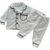 Resim Bebek Düğmeli Önden Cepli İkili Pijama Takımı DEFNELİPİJAMA2022 