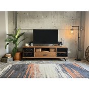 Resim Raweyn Style Doğal Ahşap Tv Ünitesi - 170cm Açık Ceviz 