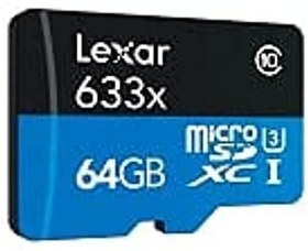 Resim Lexar 64GB 633x MicroSDXC UHS-I U3 100/45 MB/sn Yüksek Performanslı MicroSD Hafıza Kartı 