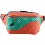 Resim Turuncu Karga Desenli Kanvas Unisex Göğüs ve Bel Çantası 