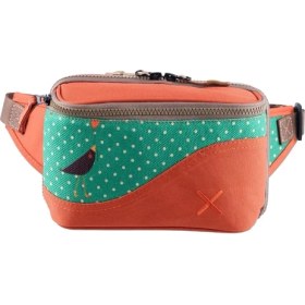 Resim Turuncu Karga Desenli Kanvas Unisex Göğüs ve Bel Çantası 