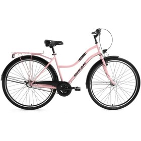 Resim Bisan Bella-24 Kadın Şehir Bisikleti 34CM V 24 Jant 3 Vites Pudra Pembe Siyah 