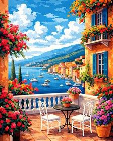 Resim Sayılarla Boyama Seti - Teras Keyfim - 80x100 