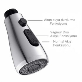 Resim yapıtaşı Yt147 Star Spiralli Mutfak Evye Bataryası El Duşu Elcik 3fonksiyonlu 